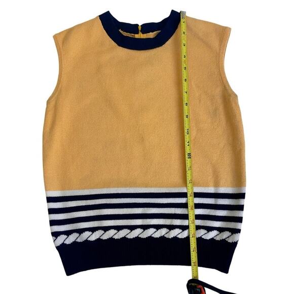 St. John Collection by Marie Gray Cami knit Sleeveless Blue/yellow Santana Sz S - Picture 5 of 12